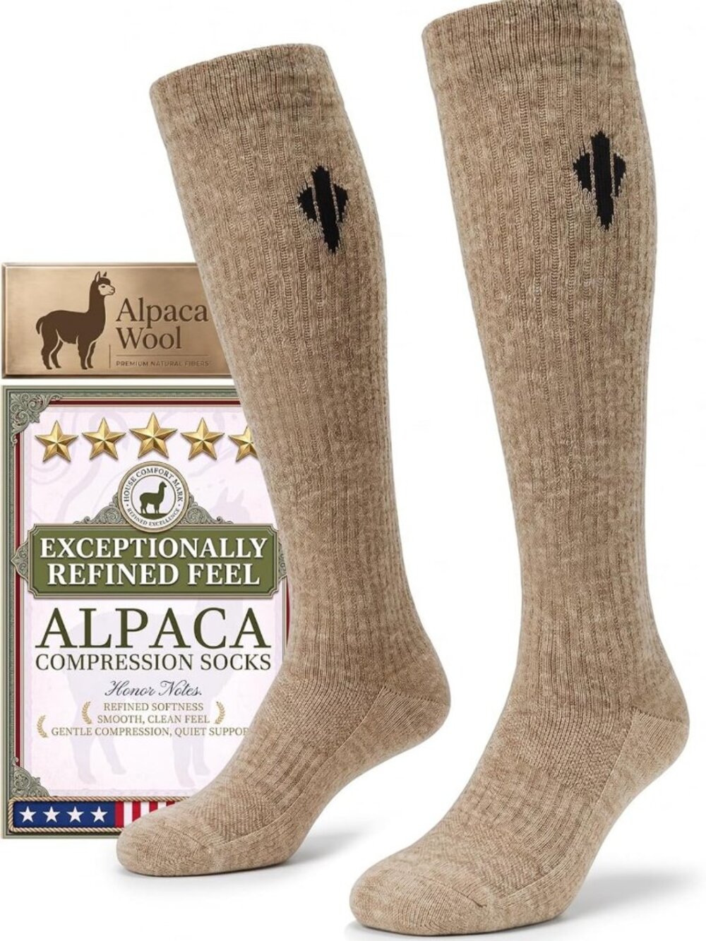 Compression Knee High Socks for Men & Women, 15-20 mmHg Circulation Support